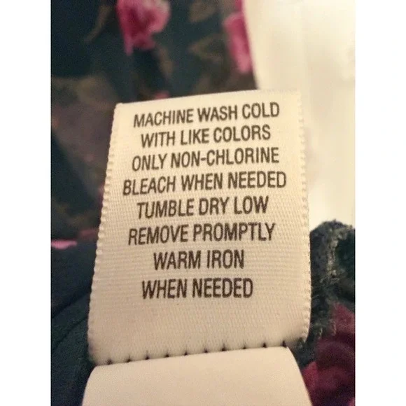 Converse One Star Floral Blouse Pink Roses over Green Flutter Sleeve Teal XS - Picture 4 of 5